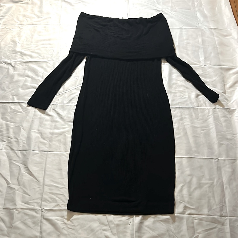 Three dots black off the shoulder sweater dress. Size xl.